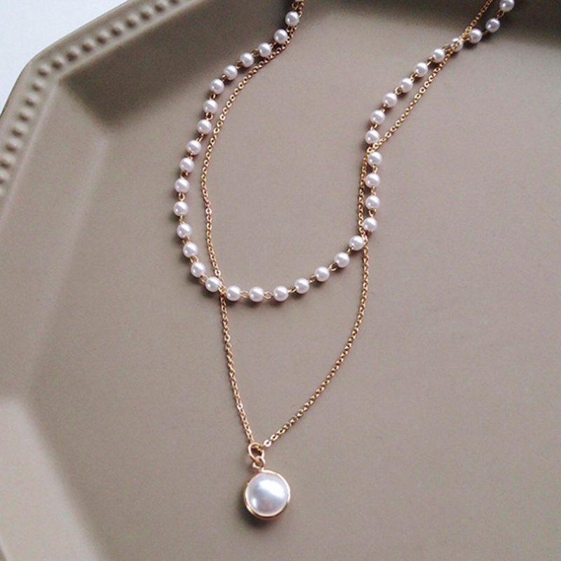 Kalung Rantai Dengan Liontin Mutiara Gaya Bohemian Vintage Untuk Wanita