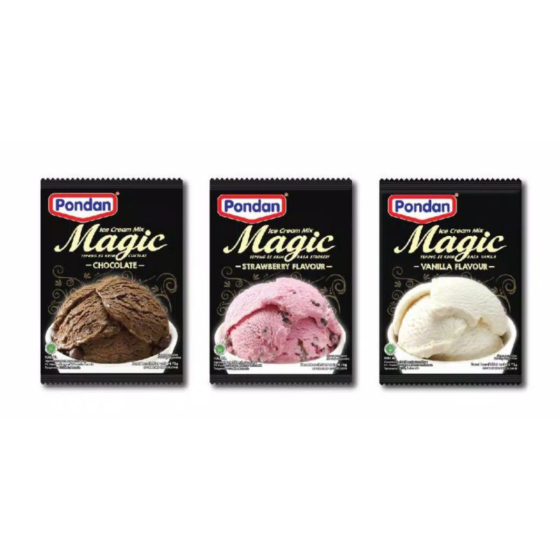 bubuk es krim pondan magic ice cream all variant instan 75gram