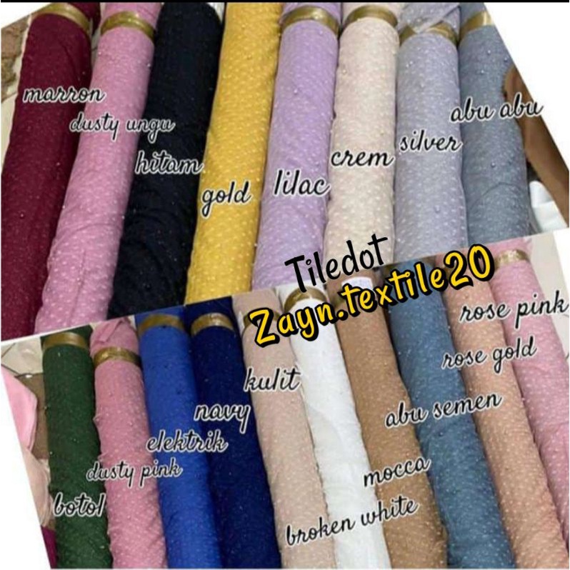 Kain Tile Polkadot / Tile DOT / Tile halus harga setengah Meter