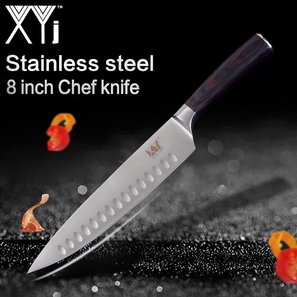 [FreeOngkirTanpaSyarat] XYj Kitchen Cooking Knife Tools 8 inch 7cr17 Stainless Steel Chef Knife