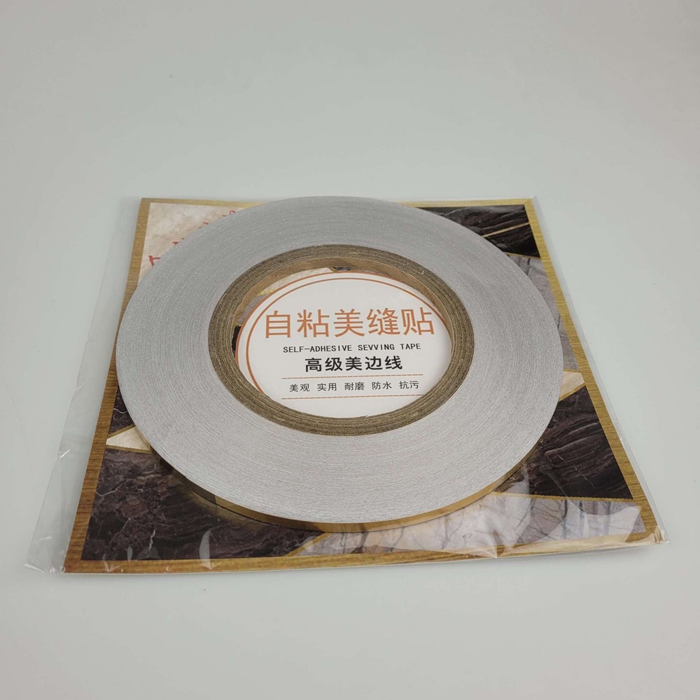 Lakban Sticker Dekorasi Ruangan Adhesive Floor Tile Strip Tape 0.5 cm x 50 m - CX910 - Golden