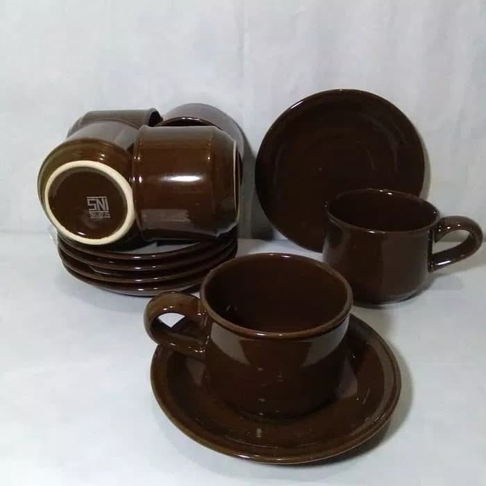 Mug custom Cangkir Kopi Teh keramik dengan soucer Elegant