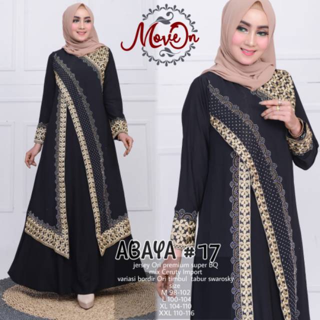 Abaya turki / turkey hitam bordir gold tabur swarovski mewah elegan | gamis turki hitam mewah murah