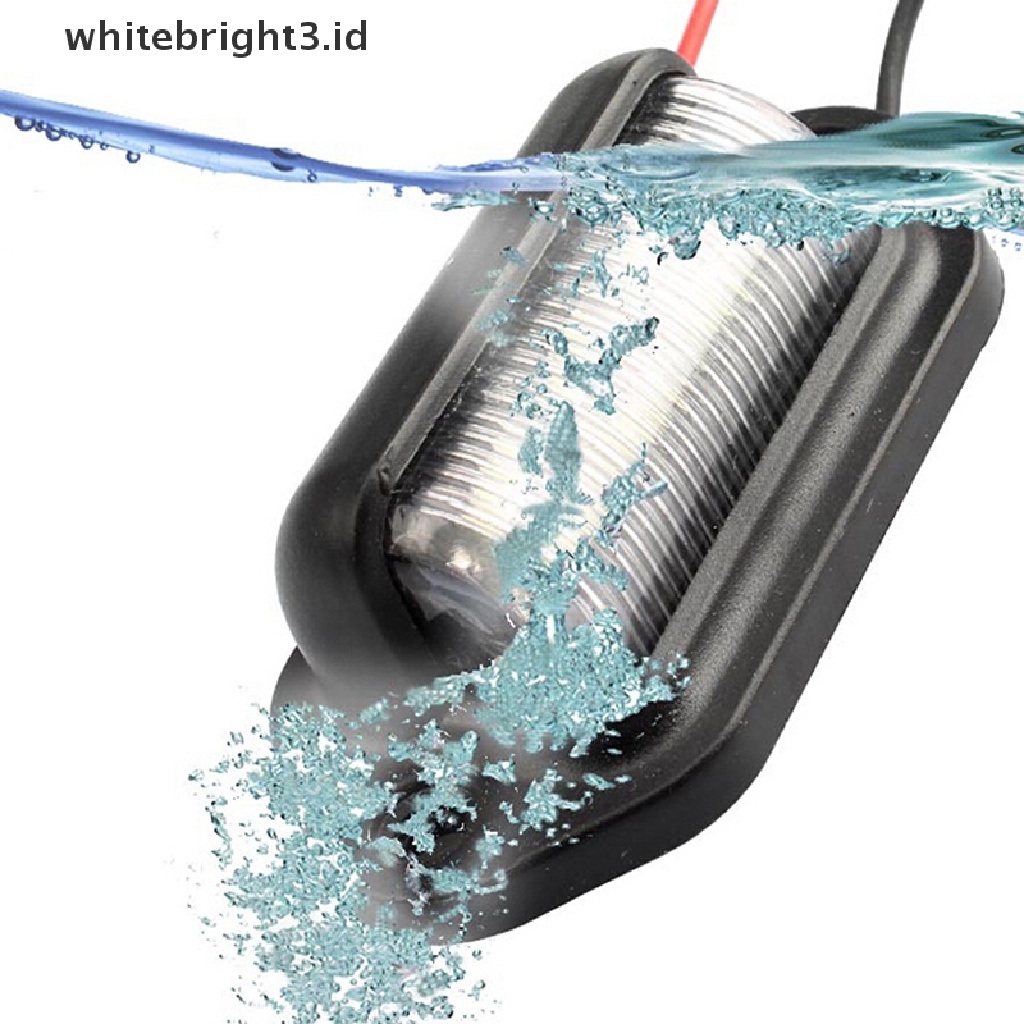 (whitebright3.id) 1pc Lampu LED 6smd 12V Tahan Air Untuk Plat Nomor Mobil / Truk / Perahu