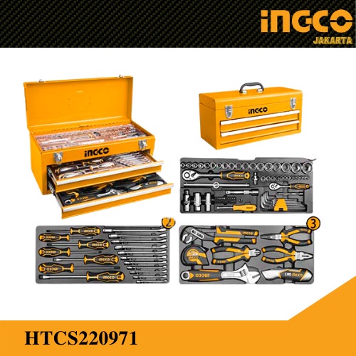 Tool Kit Set Box 97pcs Tool Chest Set INGCO HTCS220971 Kotak Perkakas