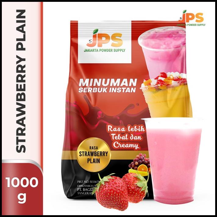 

Bubuk Minuman Strawberry Plain Powder Jps Tanpa Gula