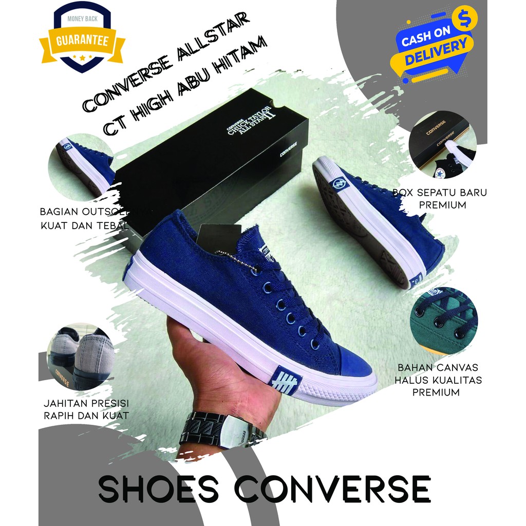 Sepatu Sneakers Pria Wanita Original Sepatu Converse Konverse All Star Original CT Undefeated Navy