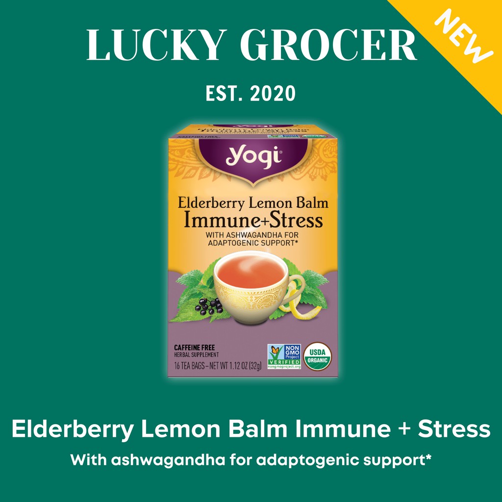 

Yogi Tea Elderberry Lemon Balm Immune + Stress Teh Ayurveda Organik Herbal Sehat Caffeine Free