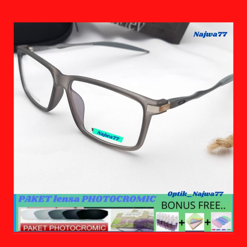 OX-KACAMATA PRIA SPORTY/ Kacamata Lensa Bluecromic Photocromic Antiradiasi minus