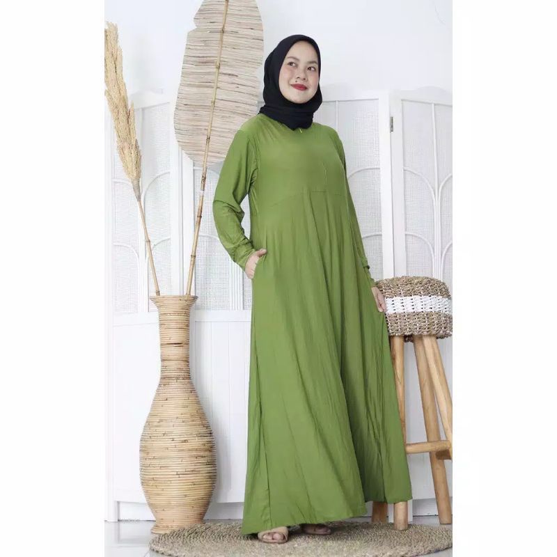 [Fashion Muslim] Gamis JERSEY POLOS XXXL premium | super jumbo | tebal | busui | saku | terlaris