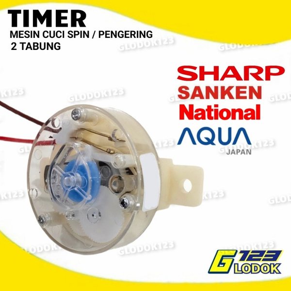 Timer Temer Soket Mesin Cuci Spin Pengering 2 Tabung 2 Kabel Pin Bulat