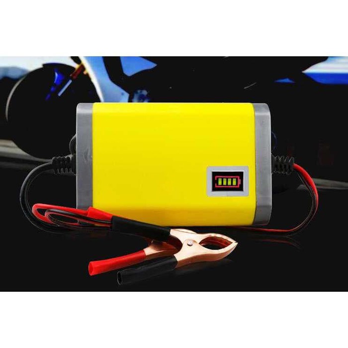 Charger Cas Aki Motor Mobil 12V 2A plus display Bar indikator