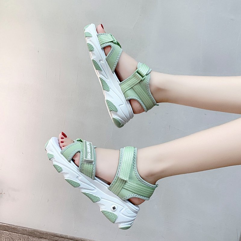 Favorite &quot;FREE BOX&quot; Sandal Gunung Wanita Trendy Sandal Wedges Velcro Kasual Fashion Anti Slip Import Premium Quality 9021