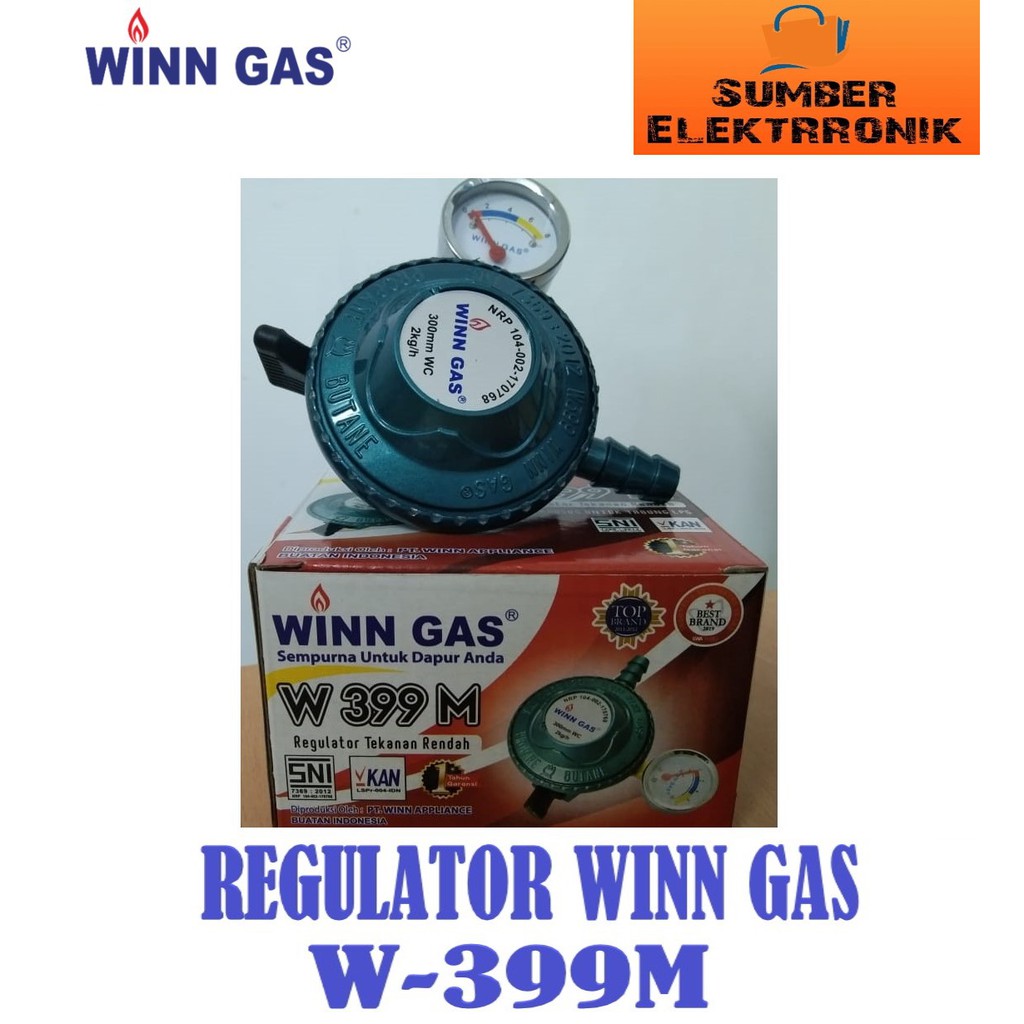 Regulator Winn Gas W 399 Tekanan Rendah W 399 Meter dan Non Meter Garansi Winn Gas Free Bubble-SNI