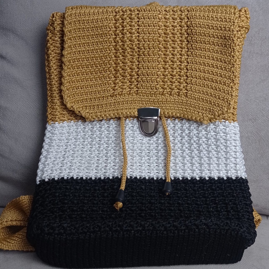Tas Ransel Rajut Blaster - SenjabyAtsa-Kuning - Hitam