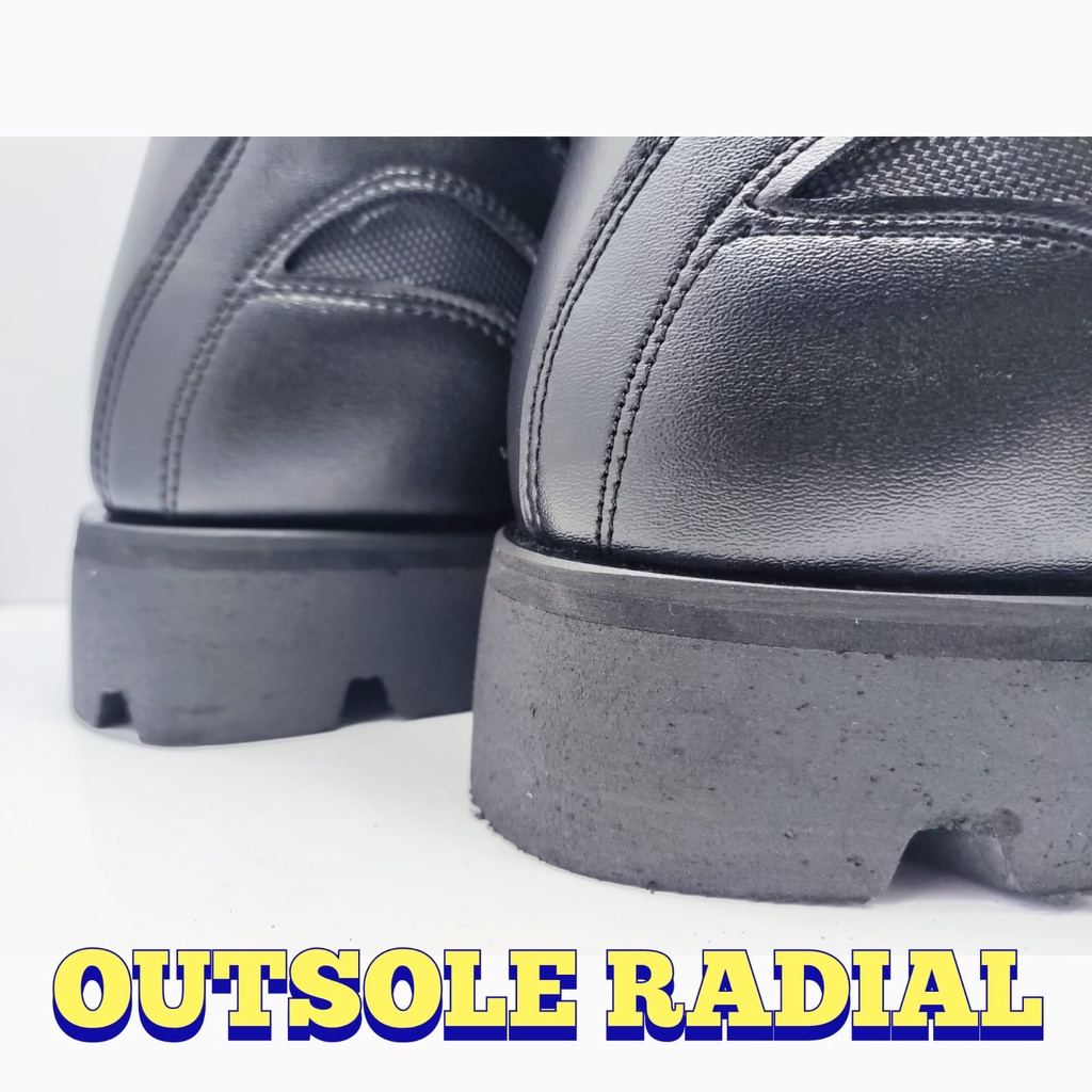 SEPATU PDL TNI POLRI OUTSOLE RADIAL NINJA KOMANDO HITAM DOFF KOMBINASI KANVAS CORDURA TERLARIS!