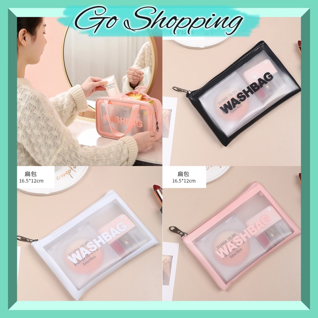 GO! WK641Tas Kosmetik Transparant washbag Pouch Travel Make Up Bag Organizer Waterproof cosmetik