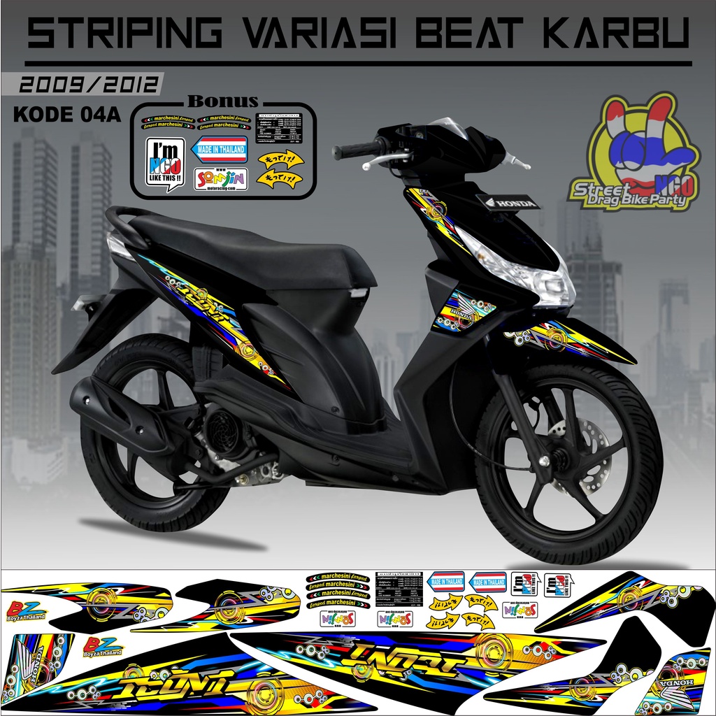 Striping Beat Karbu Stiker Beat Karbu kode 04