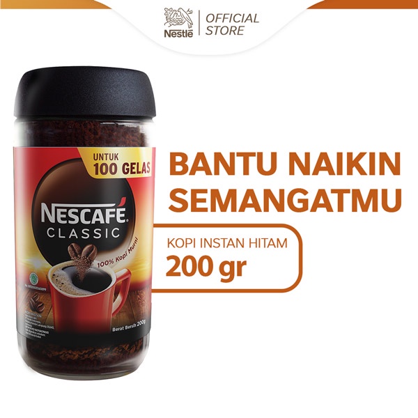 Jual Nescafe Classic Kopi Instan Kopi Hitam 200g Jar Shopee Indonesia 1490