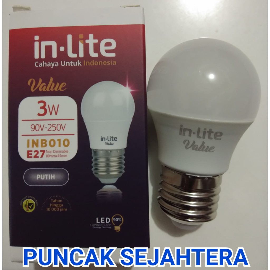 Lampu LED Inlite 3w 3 watt bulb INB010-3W In-Lite VALUE SERIES