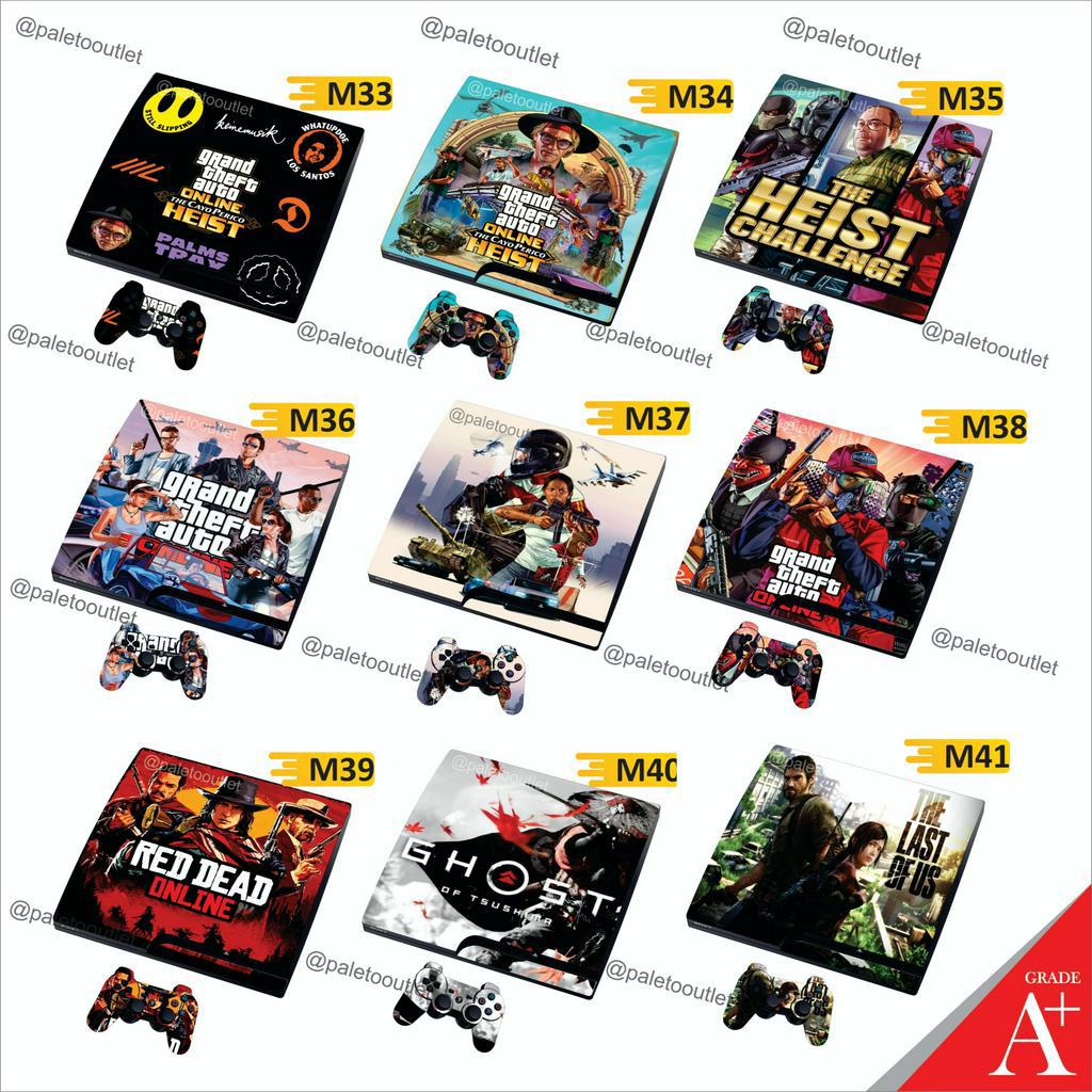 garskin ps3 slim motif gtav gta5 rdr the last of us bisa request gambar