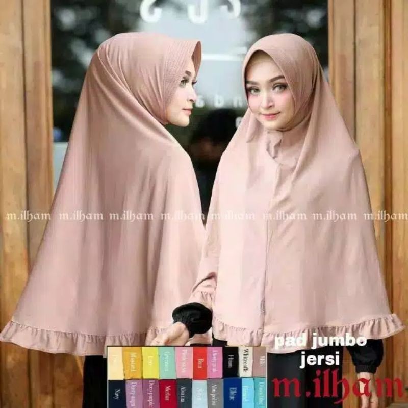 JILBAB INSTAN REMPEL JERSEY JUMBO KERUDUNG JERSEY JUMBO SUPER MURAH
