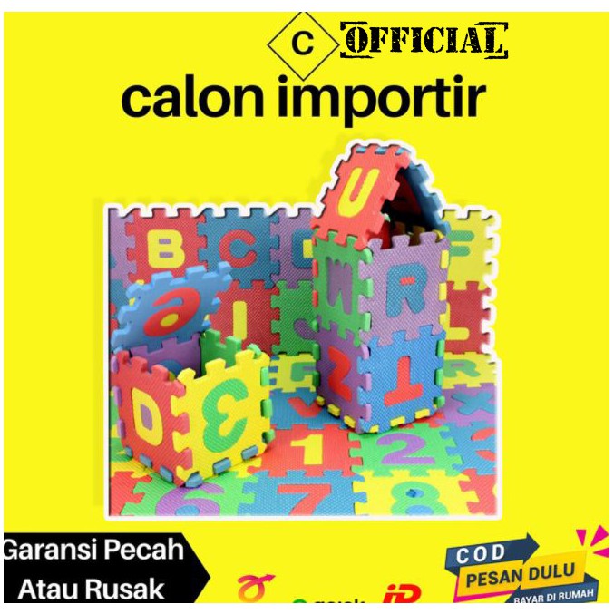 Puzzle Pazel Anak 3 Tahun Gabus Foam Mainan Edukasi Huruf & Angka Murah Perempuan Dan Laki Murah
