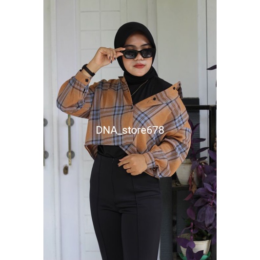 Kemeja outer crop || Outer Crop || Crop Top || Kemeja flanel wanita