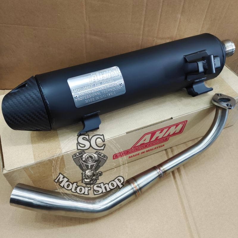 Knalpot standar racing AHM emblem embos aerox 155 old - aerox 155 new - nmax new - nmax old - lexi