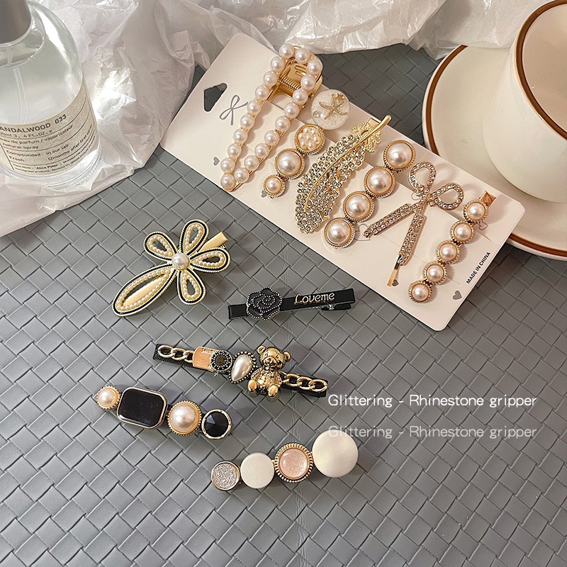 6pcs / set Jepit Rambut Mutiara Gaya Korea Retro Untuk Wanita