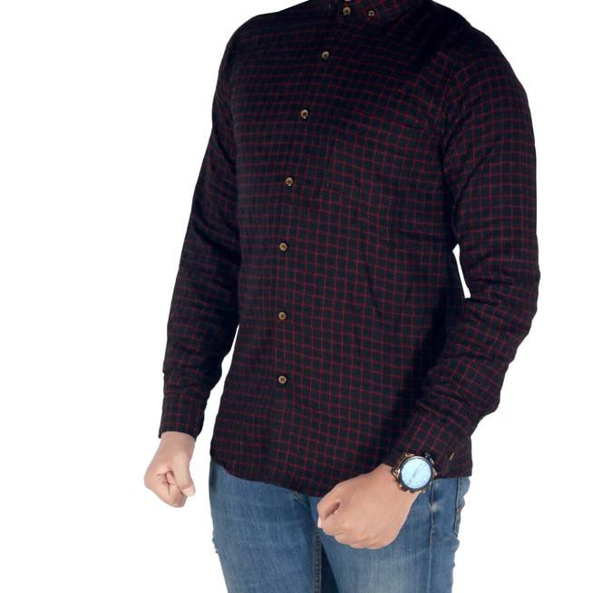 Vhy Kemeja Flanel Navy & Red Levis Nzk