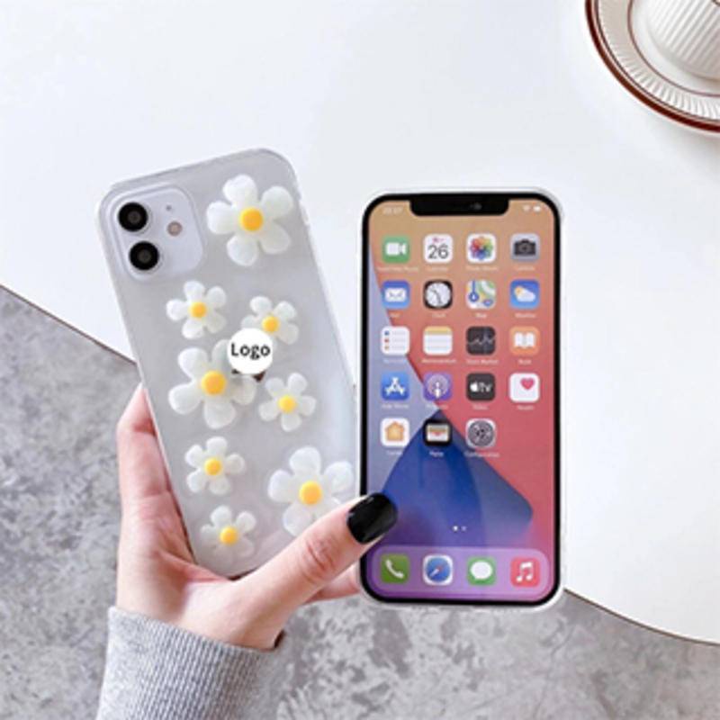 Soft Case TPU Transparan Motif Bunga Aster Untuk iPhone 13 12 11 Pro MAX Mini X XS MAX XR SE 2022 2020 7 8 Plus