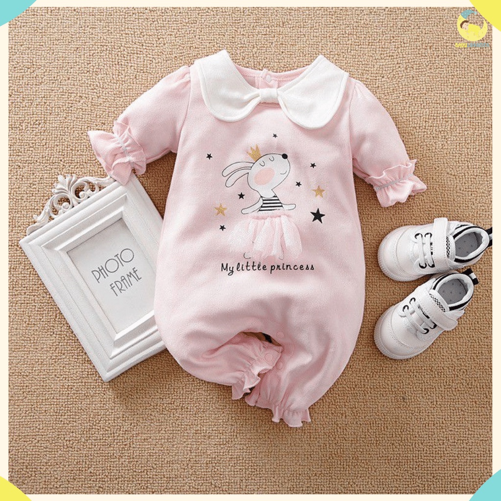 [COD] Jumper anak perempuan impor korea / baju lengan panjang motif LITTLE PRINCESS Pink 0-2 Tahun // babylovantaBA-347