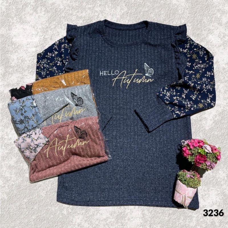 atasan rajut lengan balon