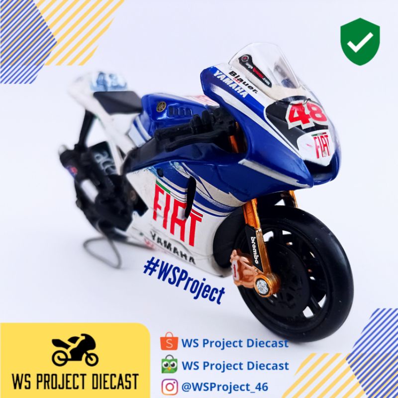 Maisto 1:18 MotoGP Fiat Yamaha Jorge Lorenzo 2008 Miniatur Diecast