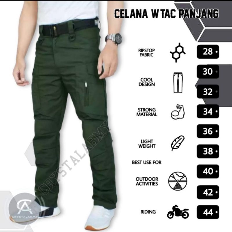 Celana Tactical WTAC panjang / Celana outdoor / celana cargo hits