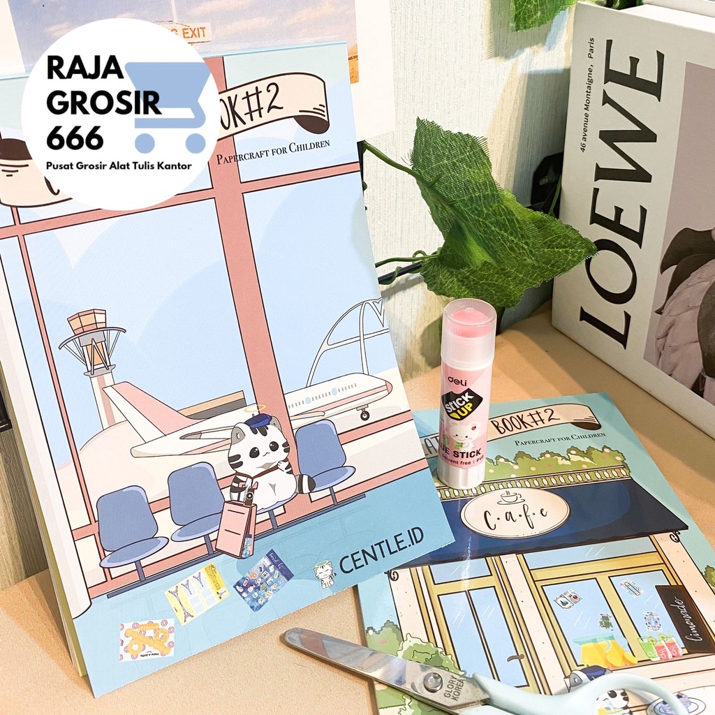 

bib Buku Centle Papercraft + Sticker Anti Air Creativity Book Activity Buku Aktivitas Anak Memotong