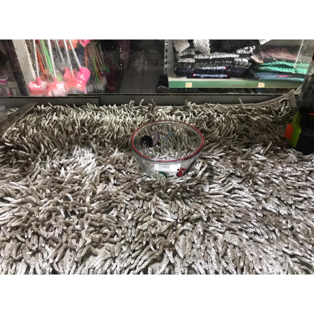 Mangkok kaca bening Motif ayam jago - Mangkok kecil 9.5cm