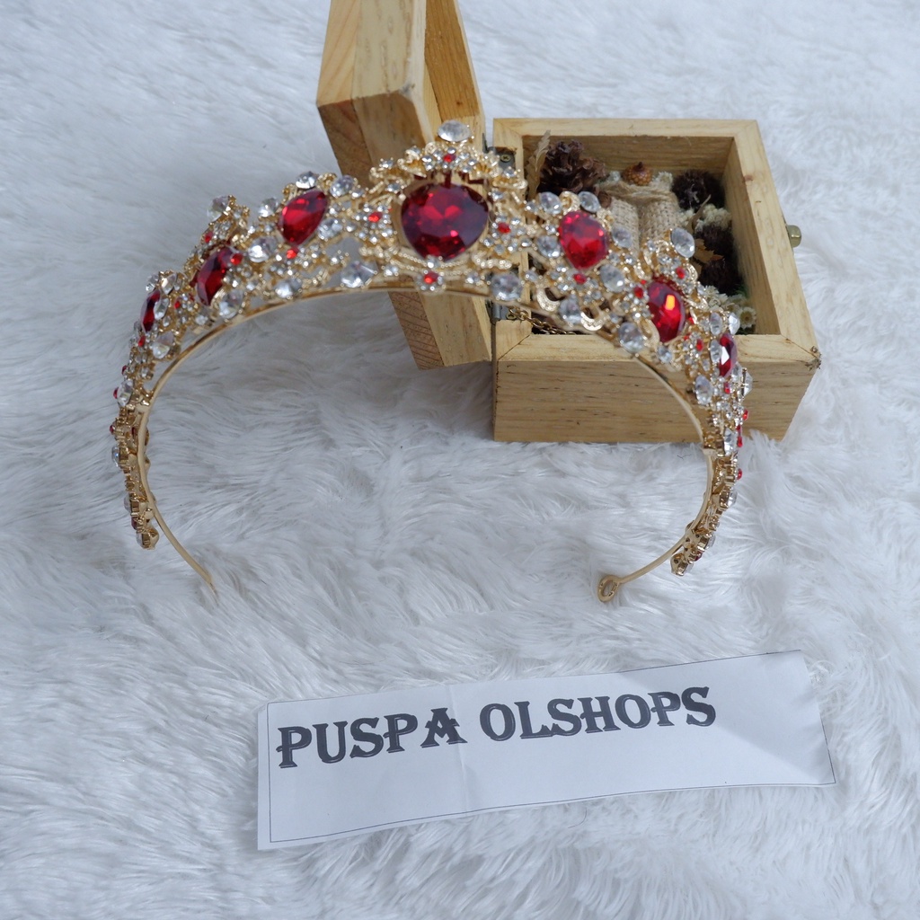 Mahkota/Tiara Rhine Stone Dueches Red