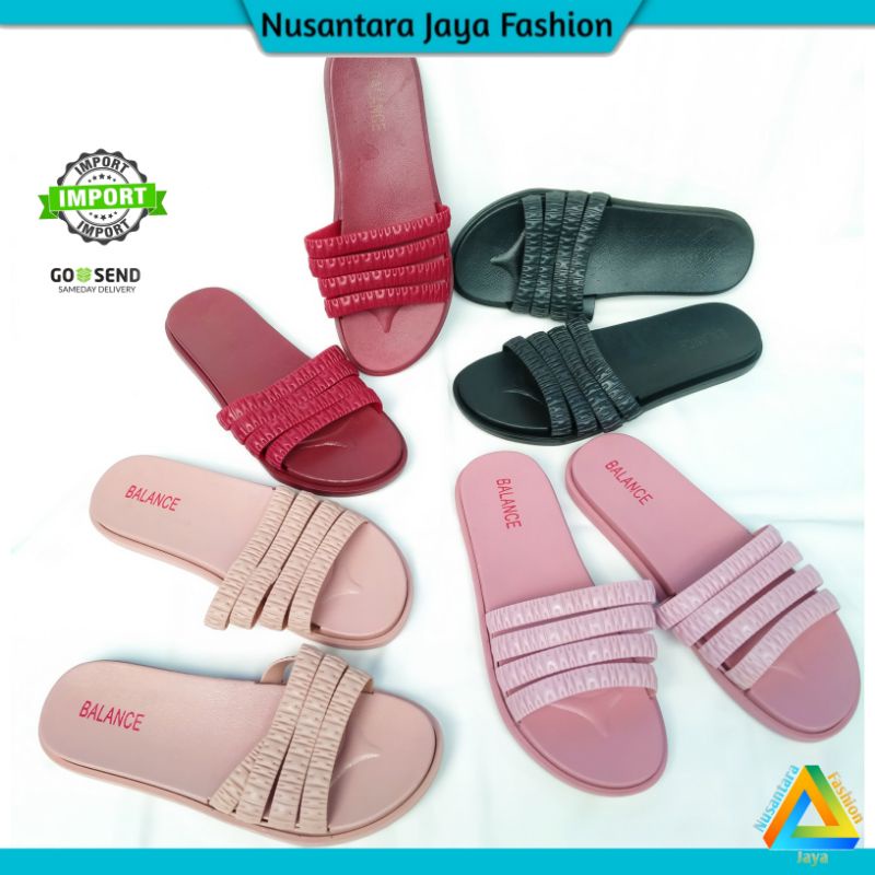 Sandal Jelly Wanita Terbaru Import Tali 4 Balance 958 X6