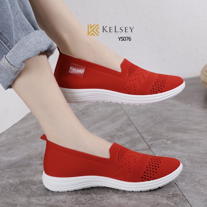 Kelsey  Sepatu Flyknit Flat Shoes Wanita  YS076