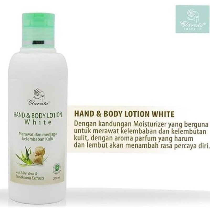 Claresta Hand Body Lotion White 200ML