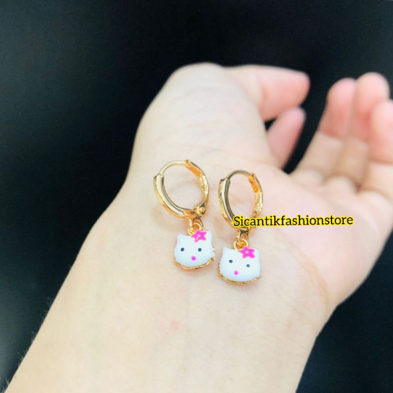 Anting Titanium Anak Anak Hello Kitty Terbaru Terlaris Anti Karat Tidak Luntur Anting Anak Kekinian Terbaru