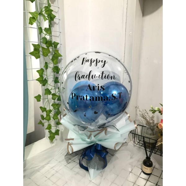 Balon Wrapping Custom Bucket Hot Air Ballon Wisuda Graduation Wedding Ulang Tahun Malang