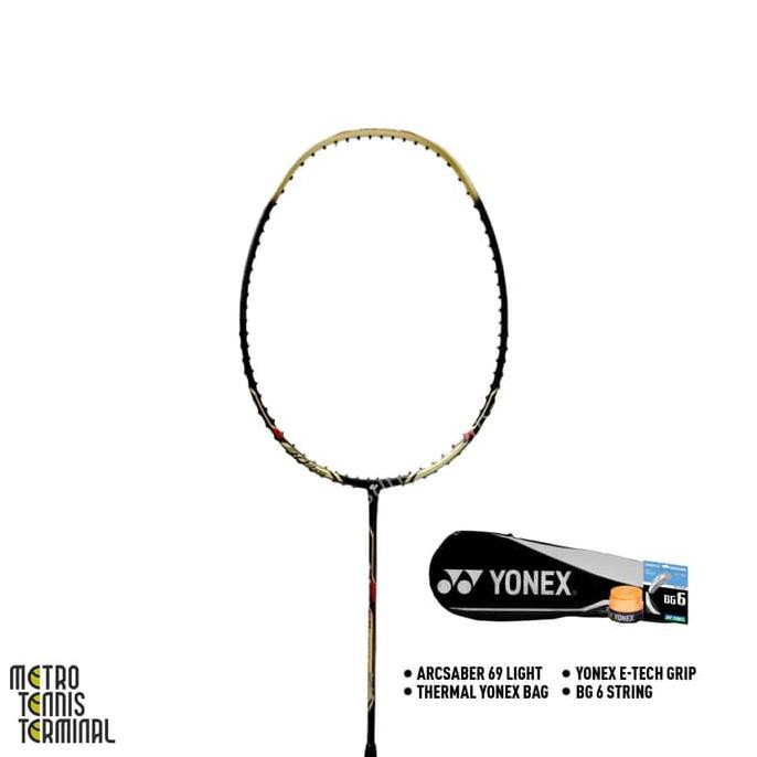 Yonex Arcsaber 69 Light Bundle (Paket Raket Badminton)