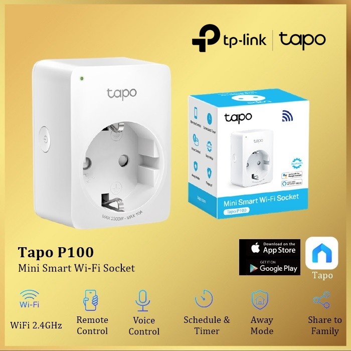 TP-Link Tapo P100 Mini Smart Plug WiFi Outlet Mini Socket P 100