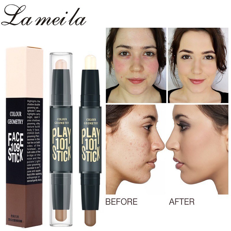 [READY-JKT] PROMO Lameila Face stick Dan Highlighter - Lameila FaceStick 2in1 - Lameila Krim Concealer Facestick 2 Warna - MakeUp Concealer Liquide - Meniruskan Wajah Saat Di Make Up - Tersedia 2 Varian Warna