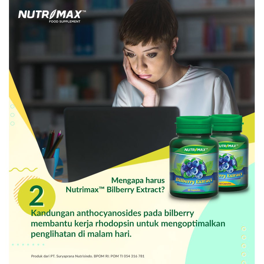 Vitamin Mata Minus Sakit Mata Nutrimax Bilberry Extract 10000 Mg 60 Shopee Indonesia