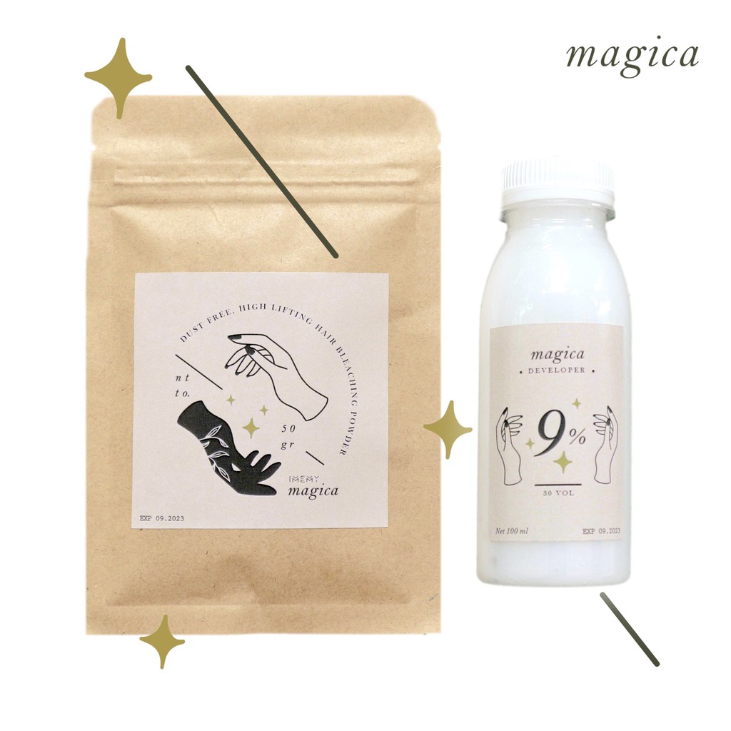 MGC magica bleaching pewarna rambut bleach powder 50 gr developer 100 ml