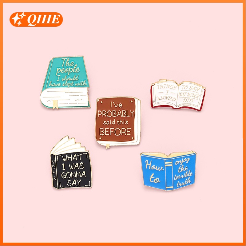 5 Style Magic Book Enamel Pins Harry Potter Book Badge Brooch witchcraft Jewelry Friend Gifts